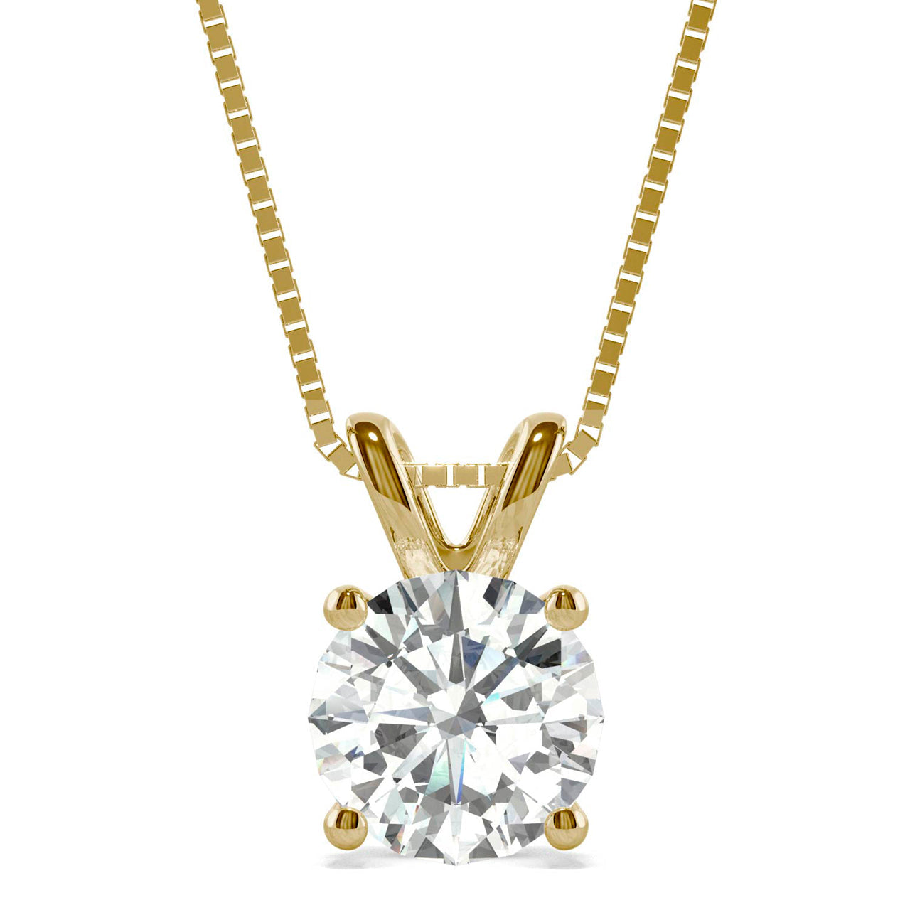  Charles & Colvard Charles & Colvard 1.90cttw Moissanite Solitaire Pendant - White Gold - Bonton