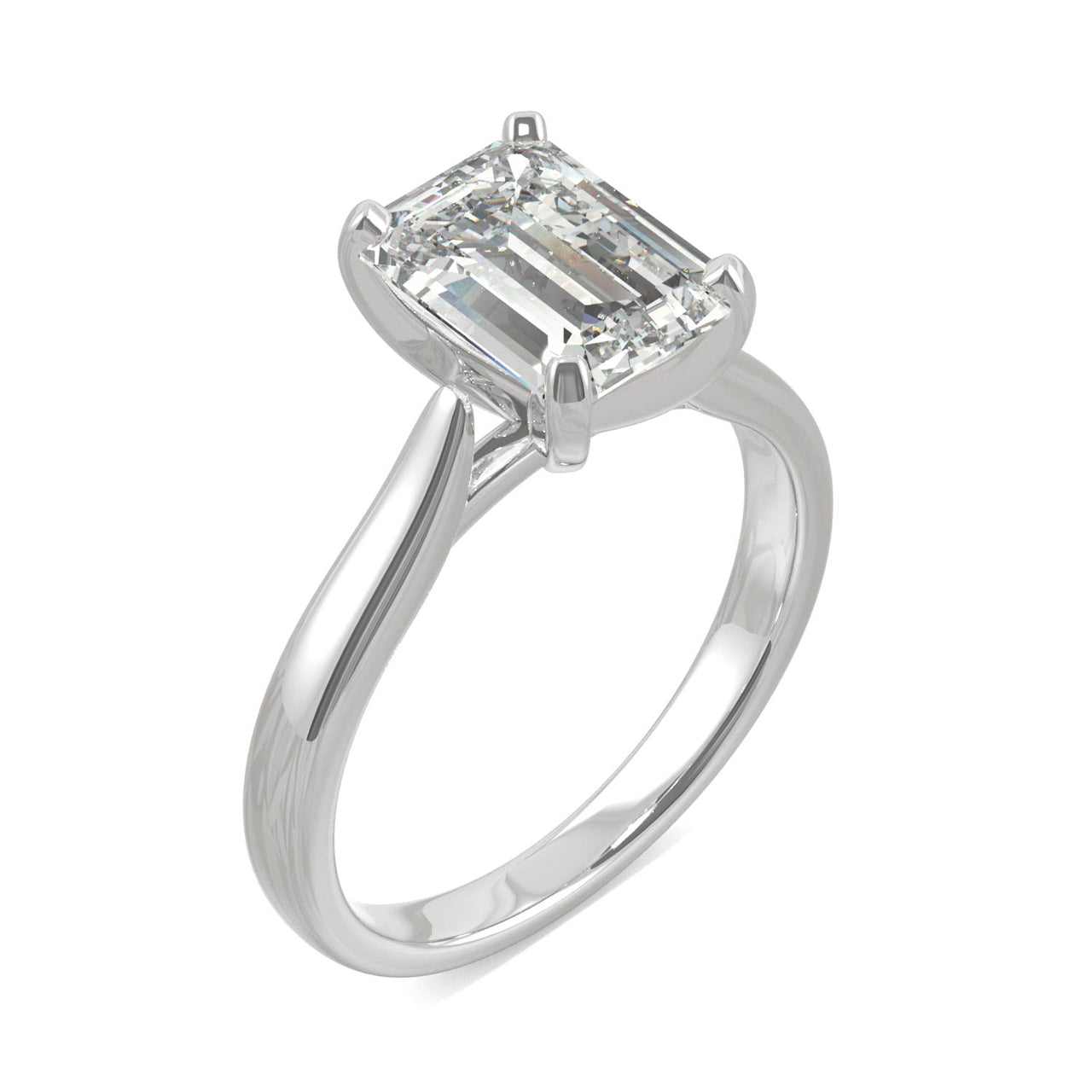  Charles & Colvard Charles & Colvard 2.52cttw Moissanite Emerald Cut Solitaire Ring - White Gold - Bonton