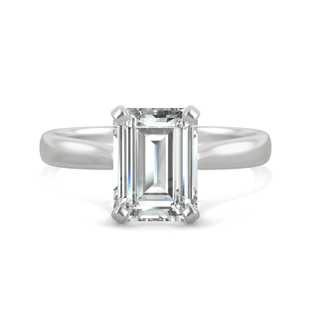  Charles & Colvard Charles & Colvard 2.52cttw Moissanite Emerald Cut Solitaire Ring - White Gold - Bonton