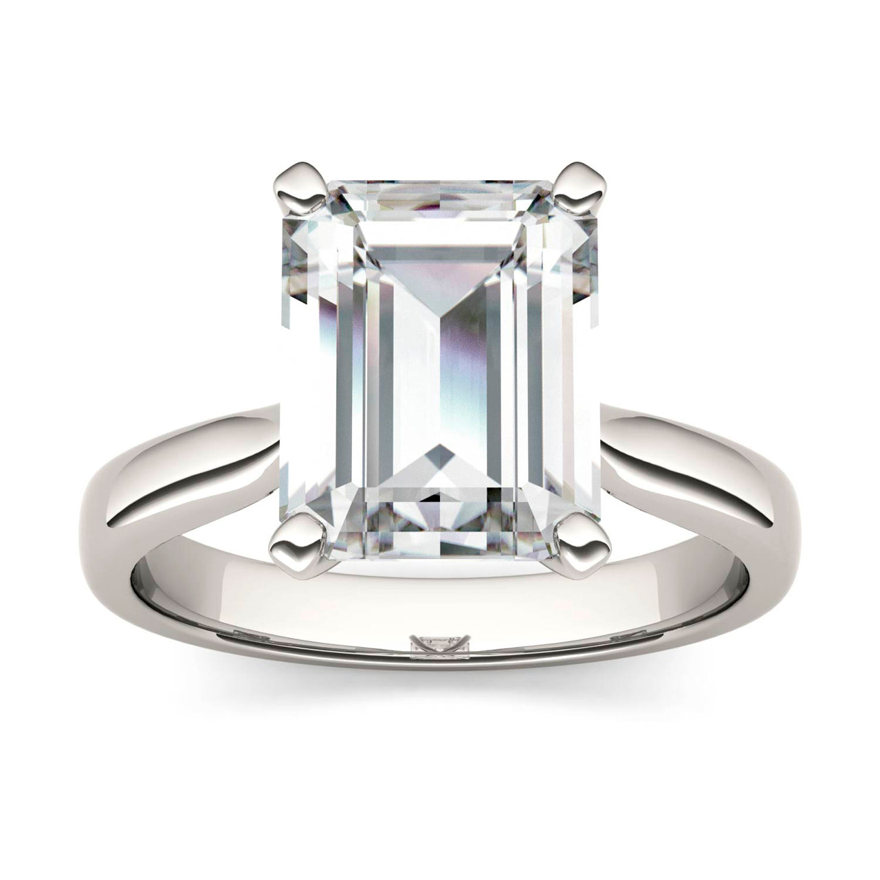  Charles & Colvard Charles & Colvard 3.55cttw Moissanite Emerald Cut Solitaire Ring - White Gold - Bonton