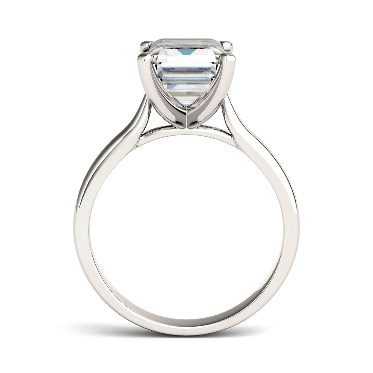  Charles & Colvard Charles & Colvard 3.55cttw Moissanite Emerald Cut Solitaire Ring - White Gold - Bonton