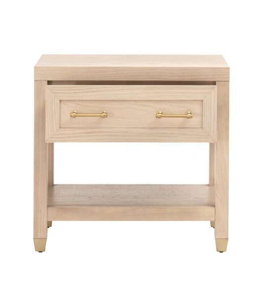 Stella 1-Drawer Nightstand Light Honey Oak