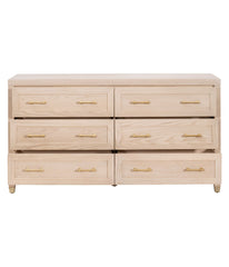 Stella 6-Drawer Double Dresser Light Honey Oak