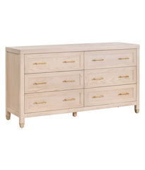 Stella 6-Drawer Double Dresser Light Honey Oak