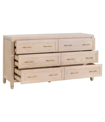 Stella 6-Drawer Double Dresser Light Honey Oak