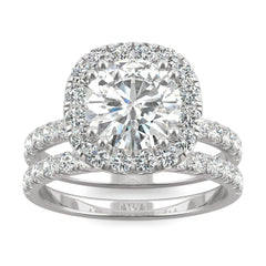 Charles & Colvard 2.87cttw Moissanite Halo Bridal Set