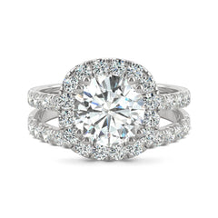 Charles & Colvard 2.87cttw Moissanite Halo Bridal Set