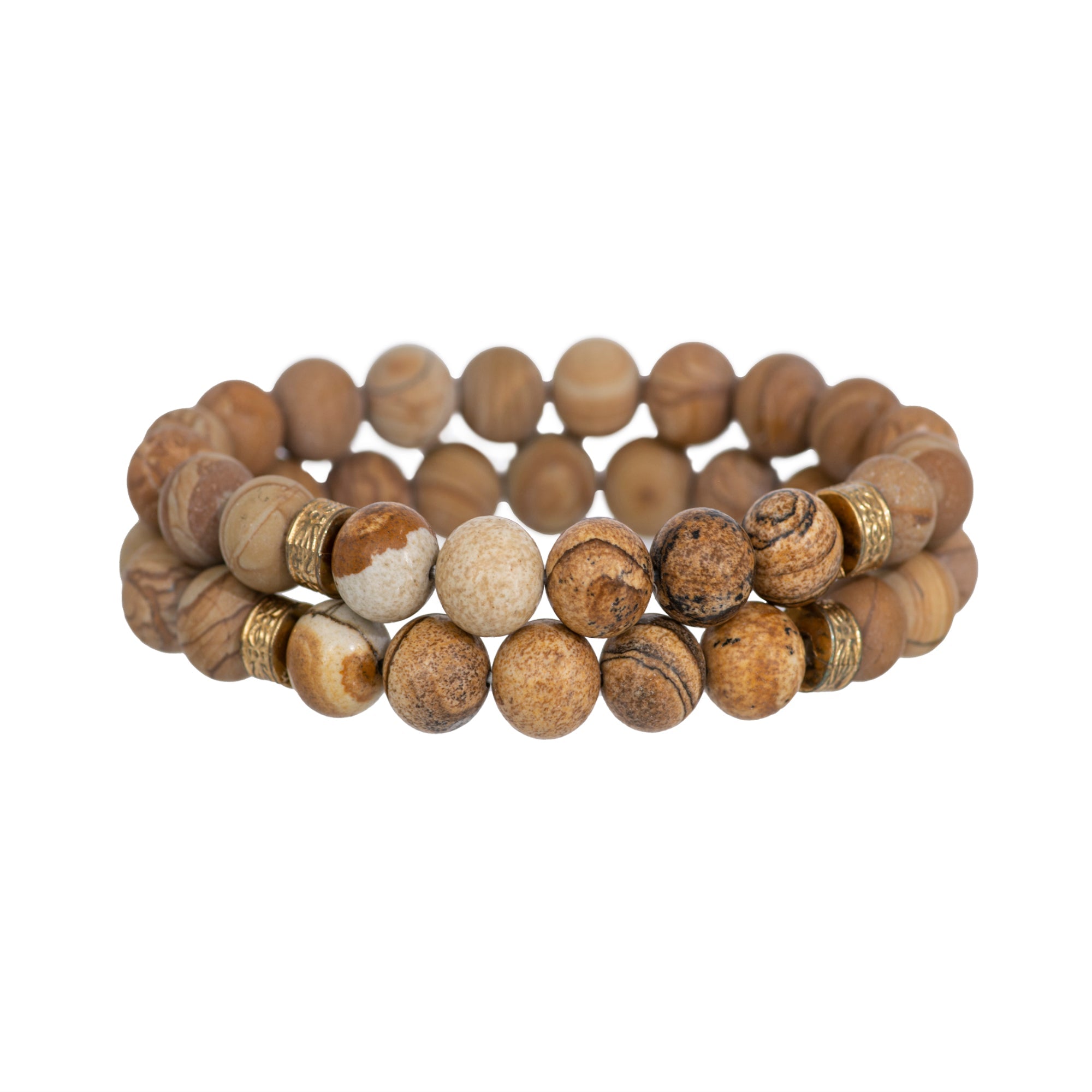  American Exchange American Exchange 2 Piece Bracelet Set - Gold/Brown - Bonton