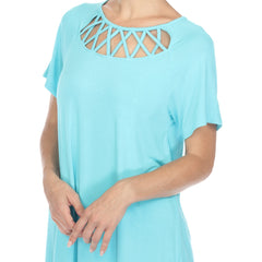 Women's Crisscross Cutout Short Sleeve Top