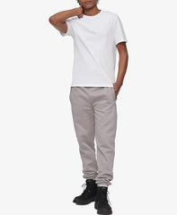 Short Sleeves Smooth Cotton Solid Crewneck Tee