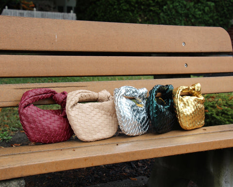 Ava Knotted Woven Metallic Gold