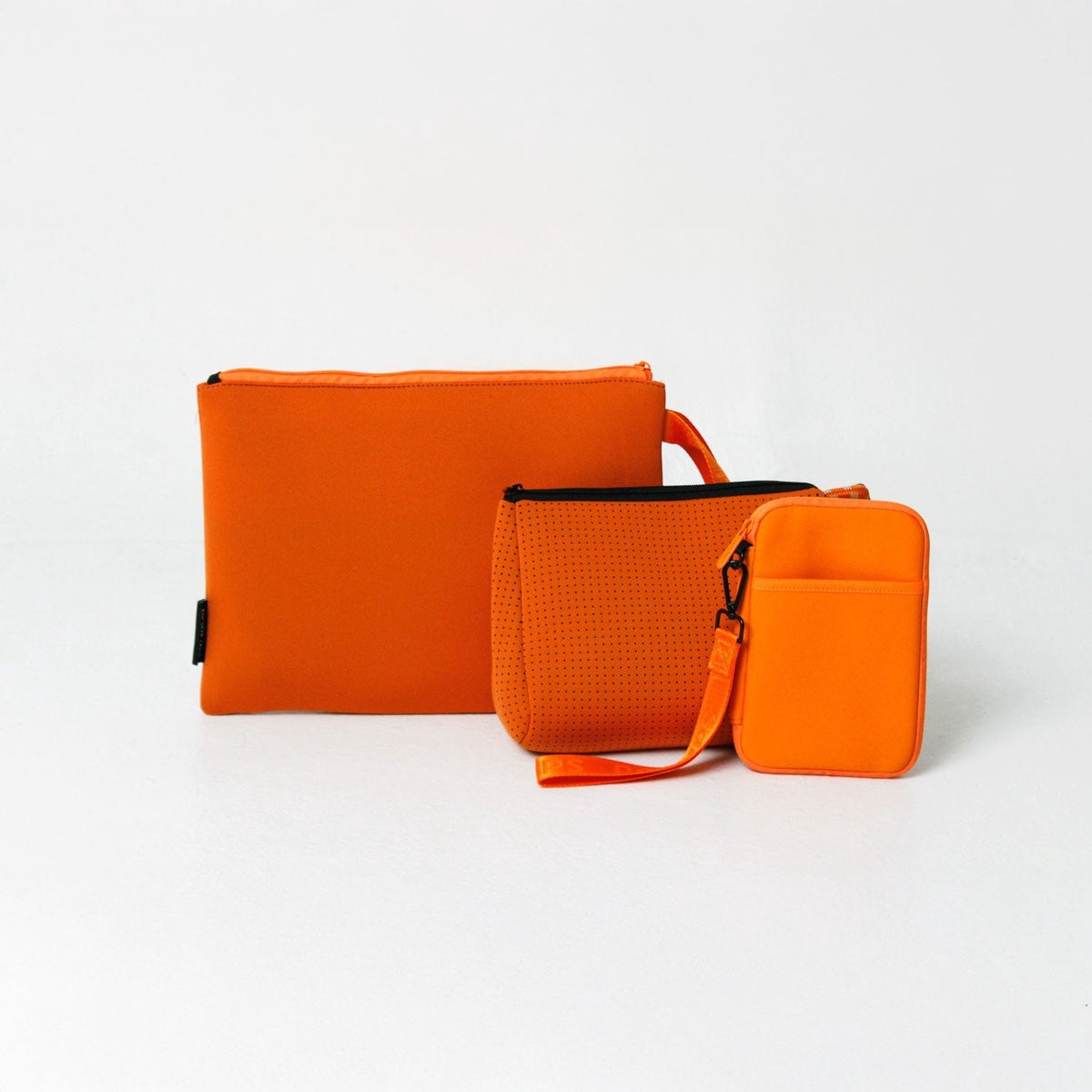  Pop Ups Brand Burn Orange Set: Oversized Wristlet Pouch + Essential Pouch + Passport Wallet - Default Title - Bonton