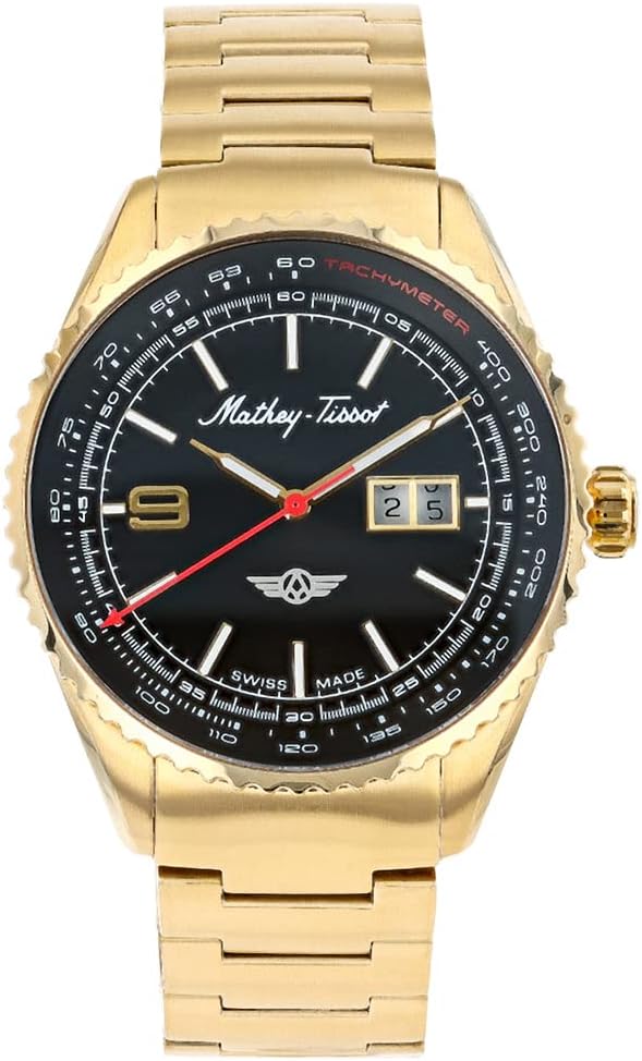  Mathey Tissot Atlas Collection Three Hand Date Watch - Gold - Bonton