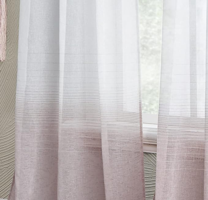  Dainty Home Linea Curtain Panel Pair - Mauve - Bonton