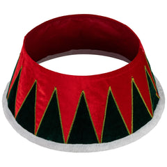 25" Red and Green Drum With White Trim Christmas Tree Collar