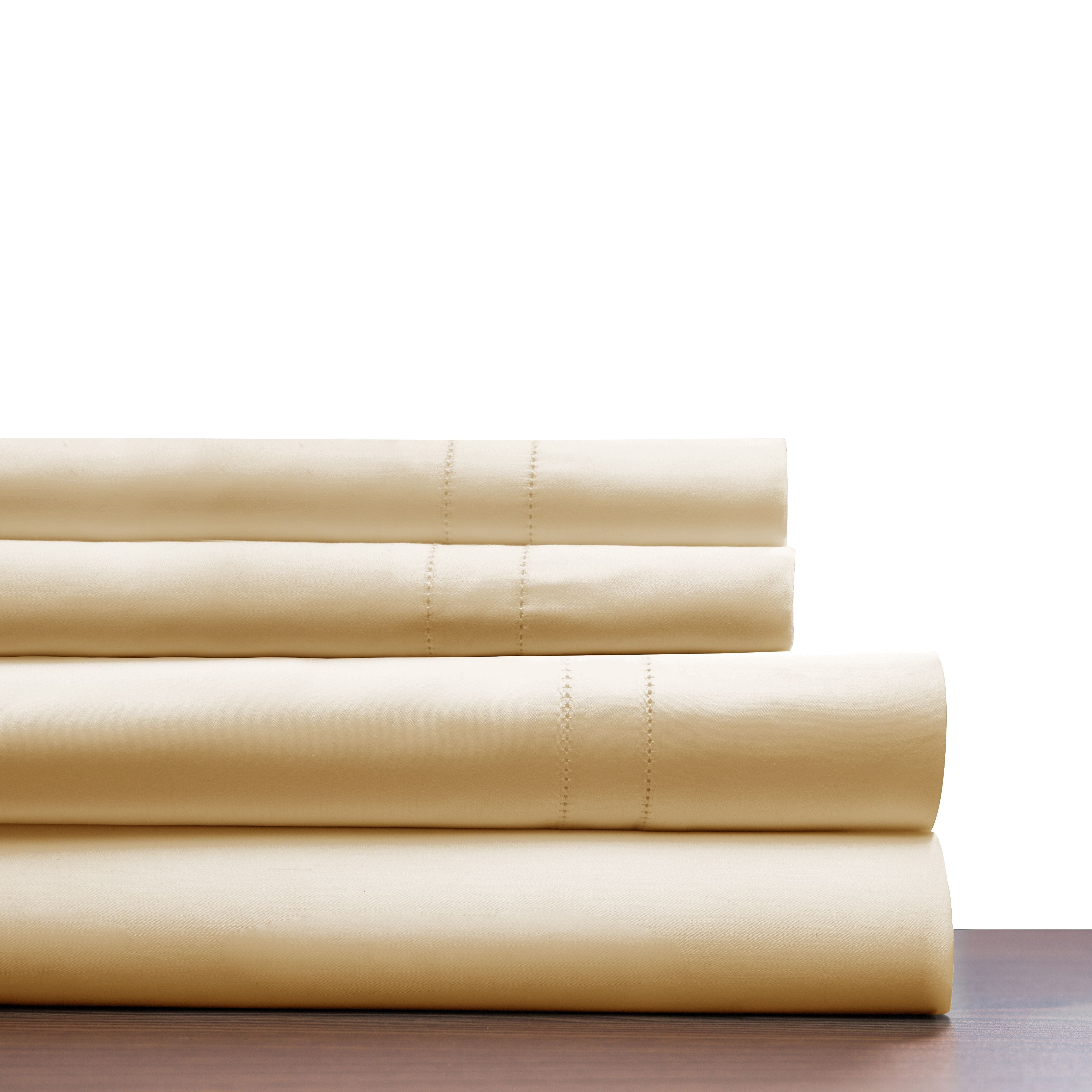  Pointehaven 620 Thread Count Luxury Sheet Set - Bone - Bonton