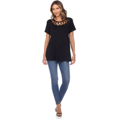 Women's Crisscross Cutout Short Sleeve Top