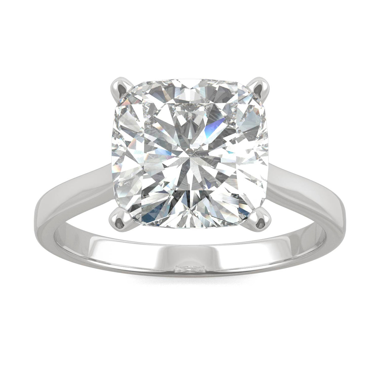  Charles & Colvard Charles & Colvard 3.30cttw Moissanite Cushion Solitaire Ring - White Gold - Bonton