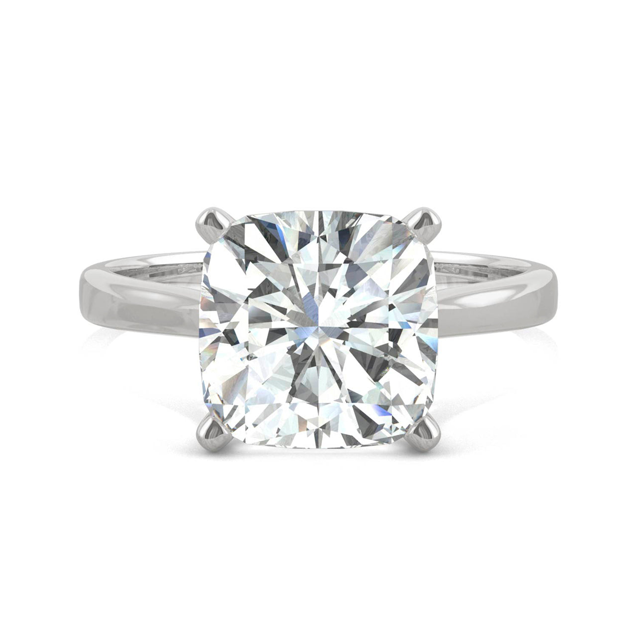  Charles & Colvard Charles & Colvard 3.30cttw Moissanite Cushion Solitaire Ring - White Gold - Bonton