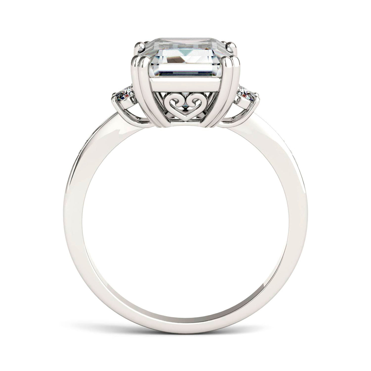  Charles & Colvard Charles & Colvard 3.69cttw Moissanite Emerald Cut Engagement Ring - White Gold - Bonton