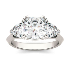 Charles & Colvard 4.24cttw Moissanite Cushion Halo Engagement Ring