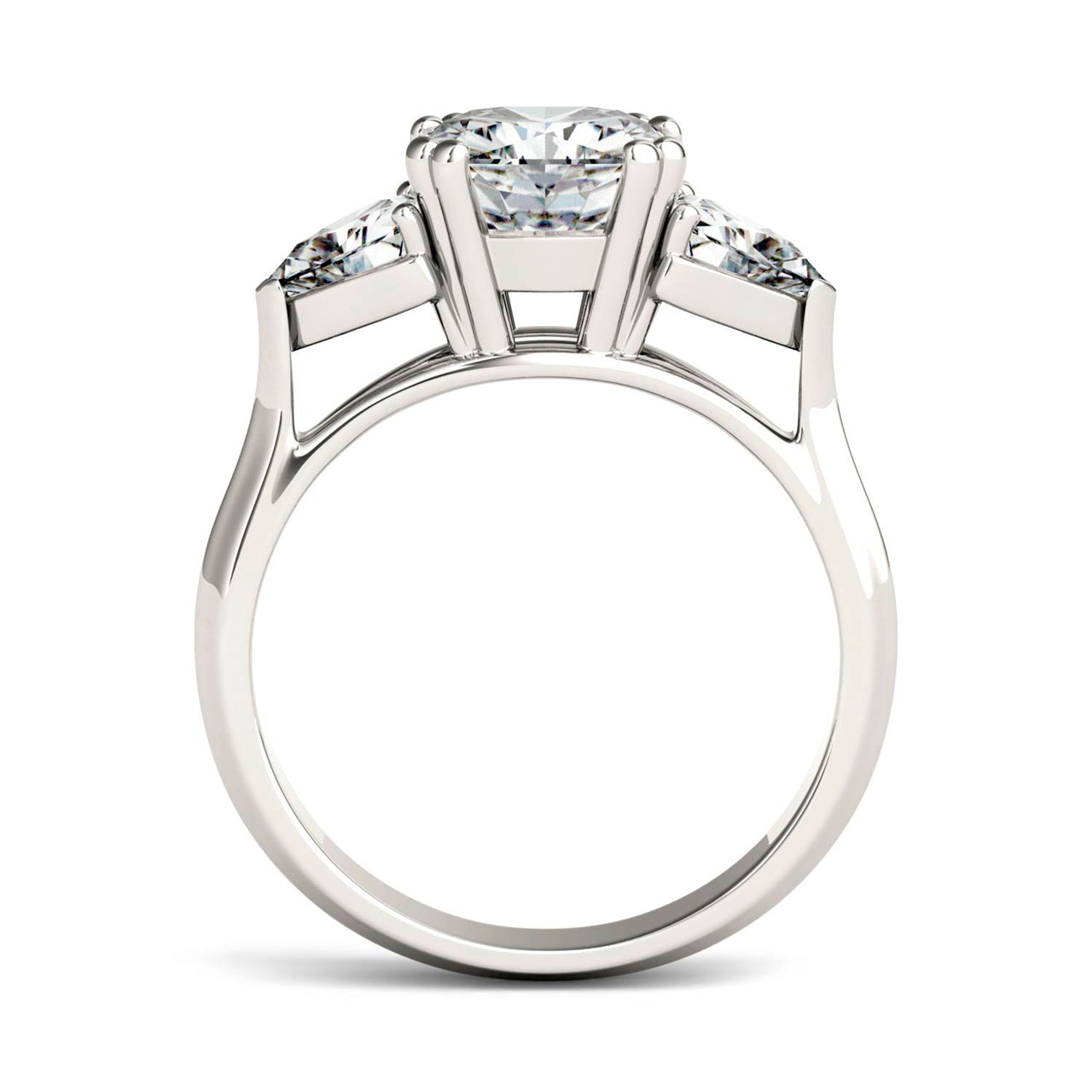  Charles & Colvard Charles & Colvard 4.24cttw Moissanite Cushion Halo Engagement Ring - White Gold - Bonton