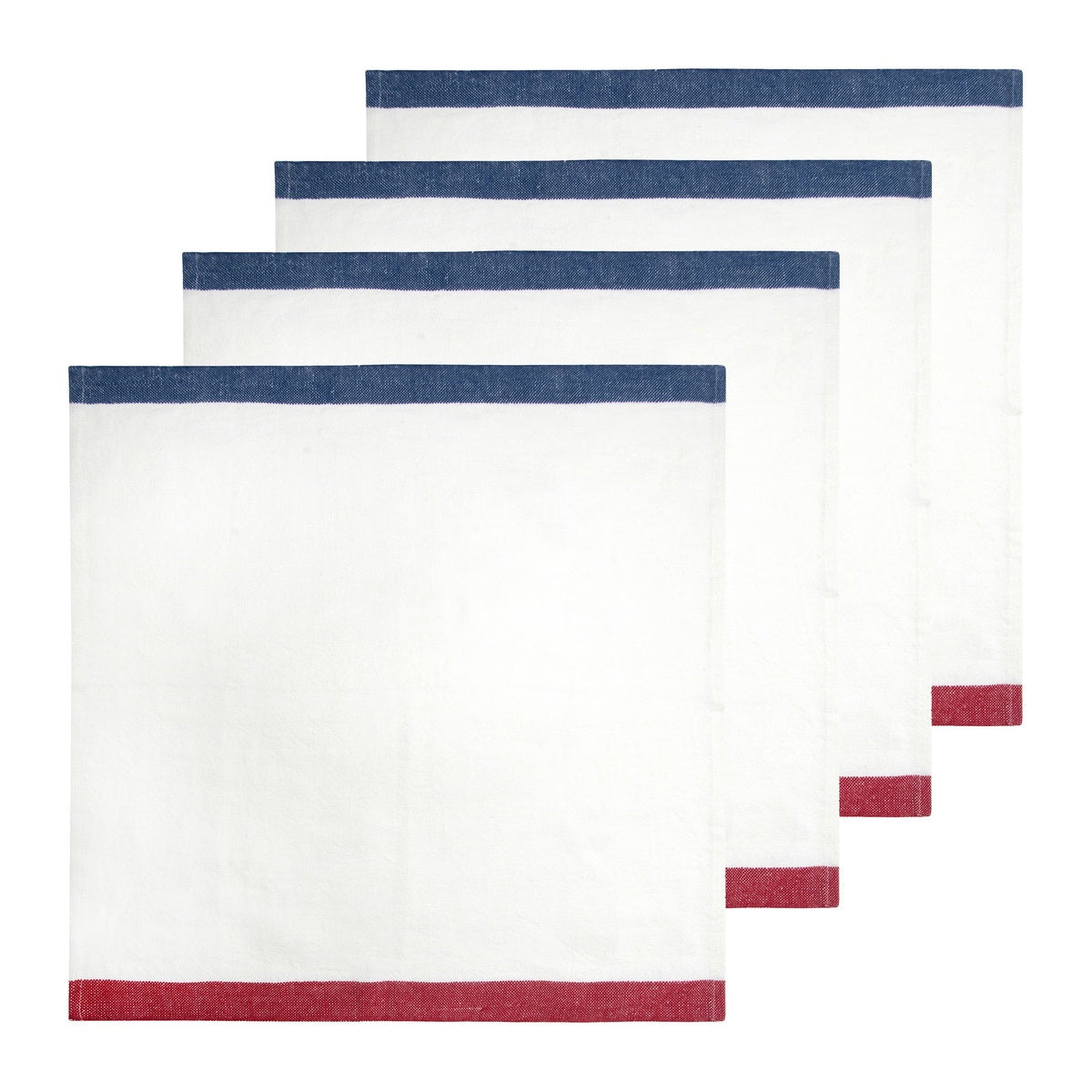  Caravan Paris White - Napkins 20x20  - Set of 4 - Blue & Mustard - Bonton