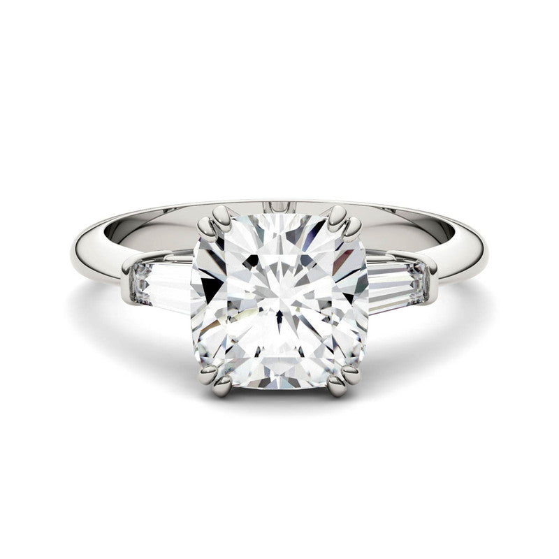  Charles & Colvard Charles & Colvard 2.77cttw Moissanite Cushion Engagement Ring - White Gold - Bonton