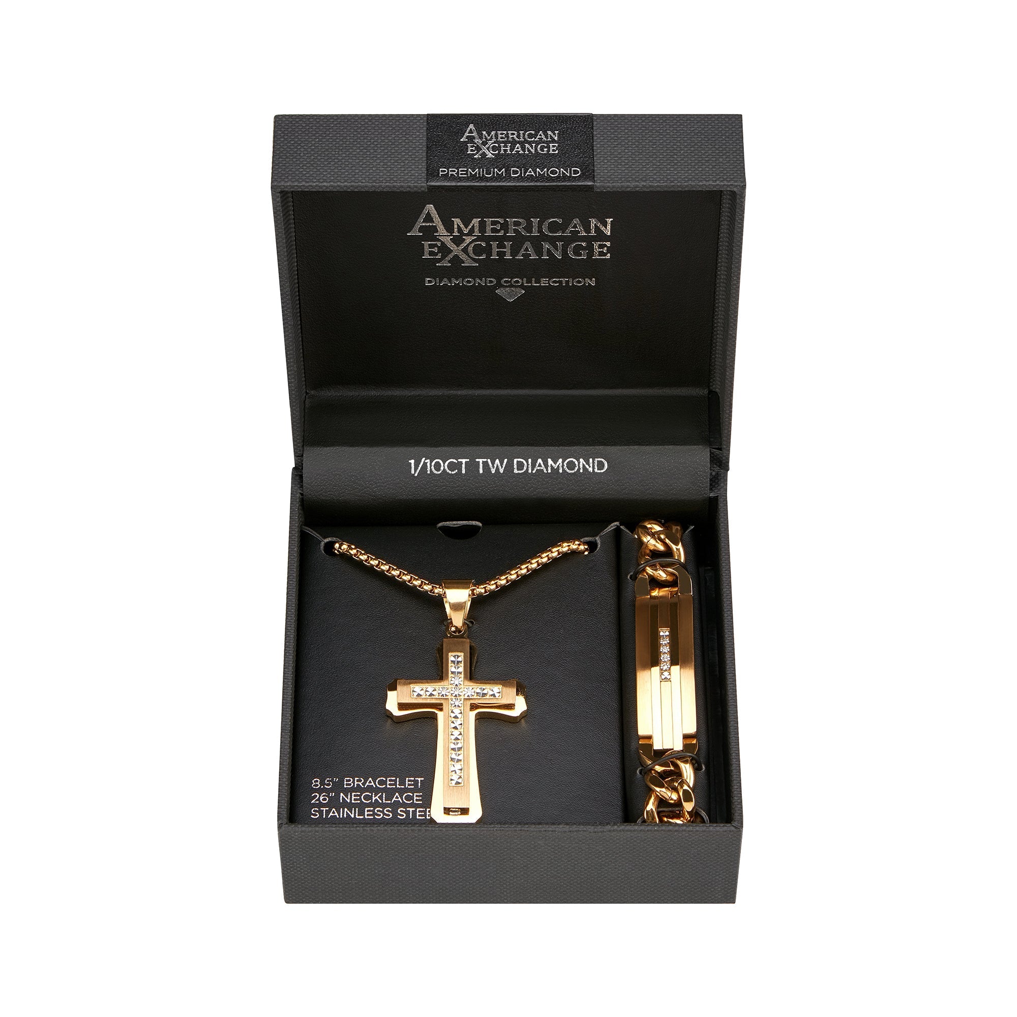  American Exchange American Exchange Necklace & Bracelet Set 1 - Gold/Silver - Bonton