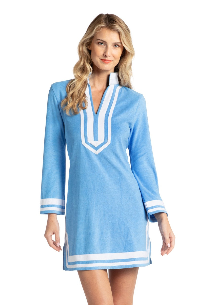  Cabana Life Blue/White Terry Tunic - S - Bonton