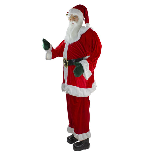 72" Red and White Life Size Plush Santa Claus Standing Christmas Figure