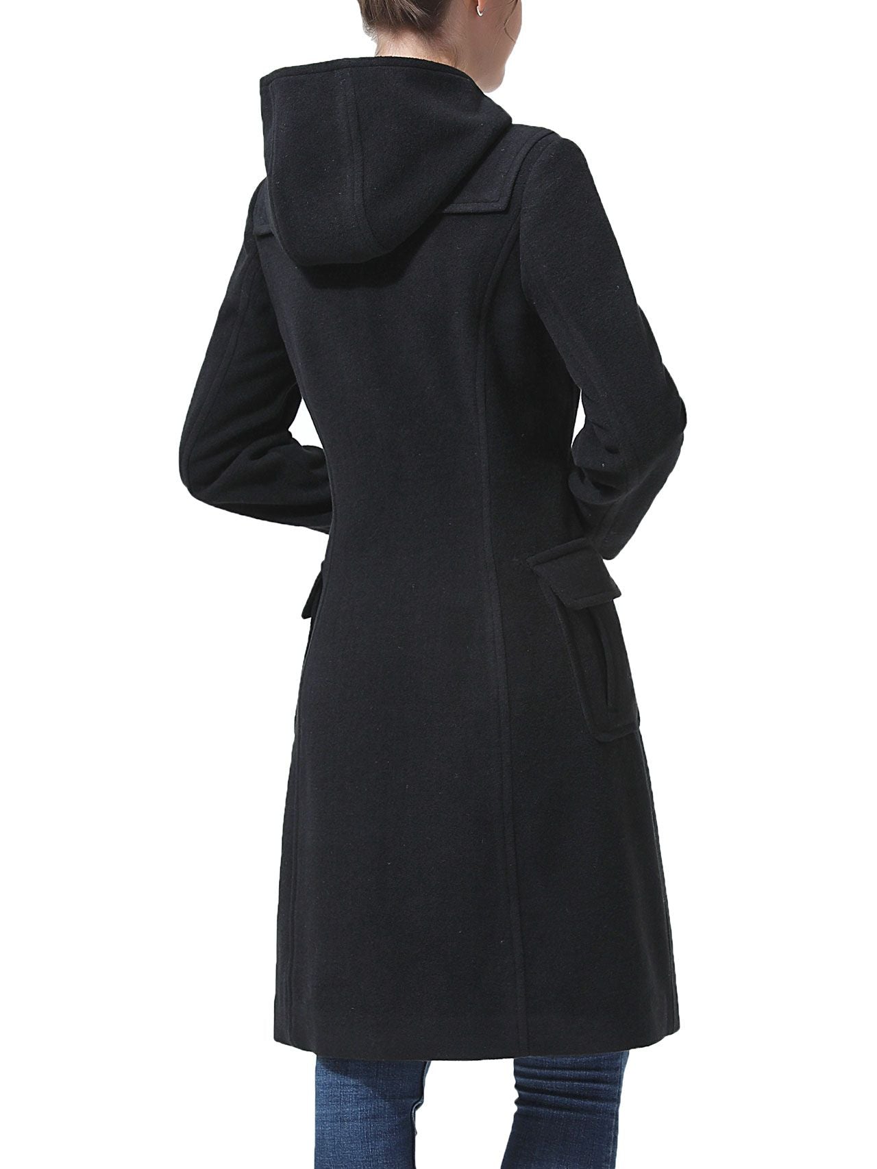  BGSD Women's Liv Hooded Toggle Duffle Wool Coat - Black - Bonton