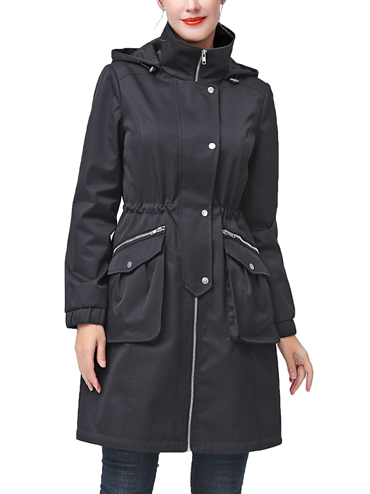  BGSD Women's Ariah Water-Resistant Hooded Coat - Black - Bonton