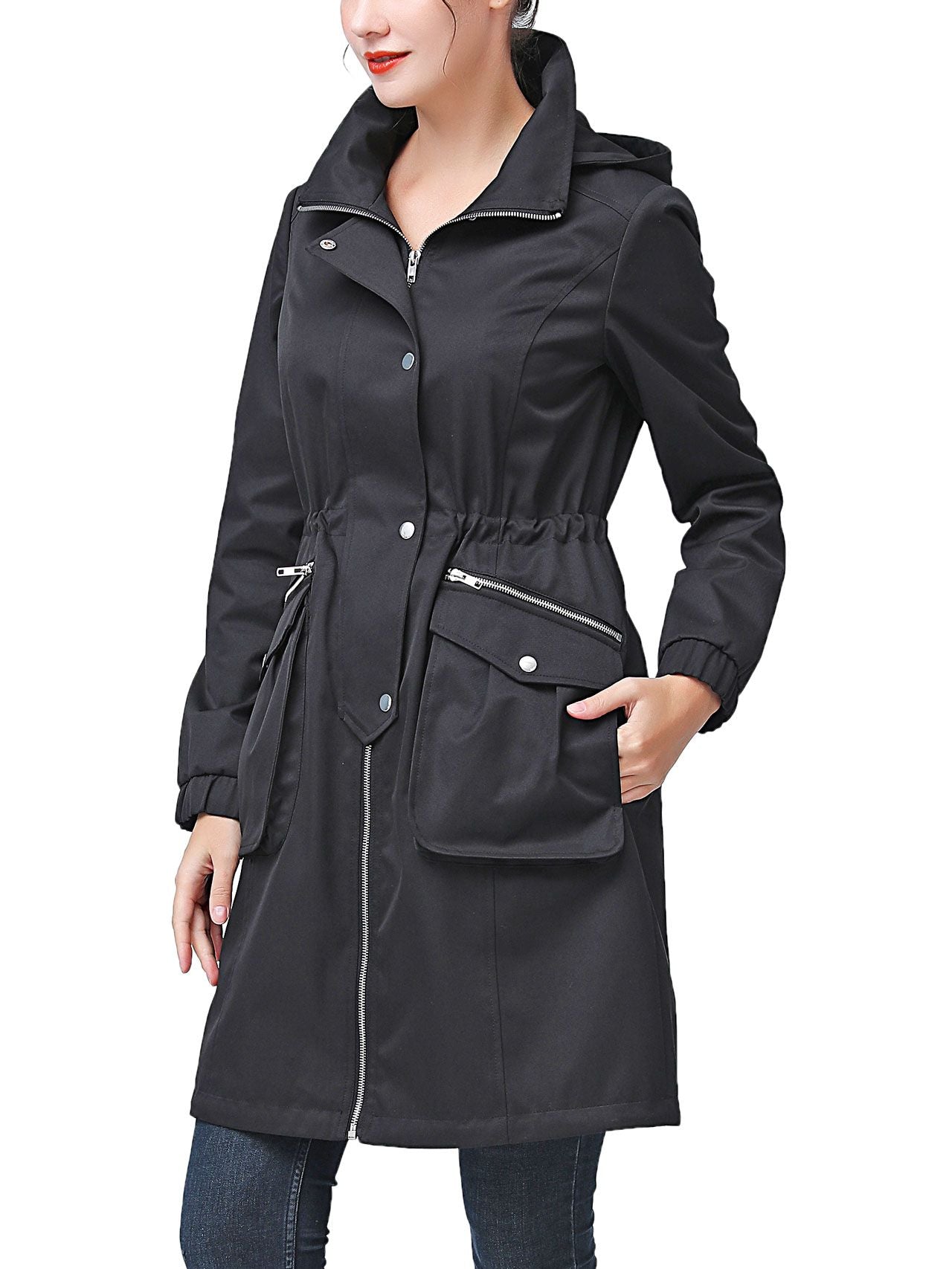  BGSD Women's Ariah Water-Resistant Hooded Coat - Black - Bonton