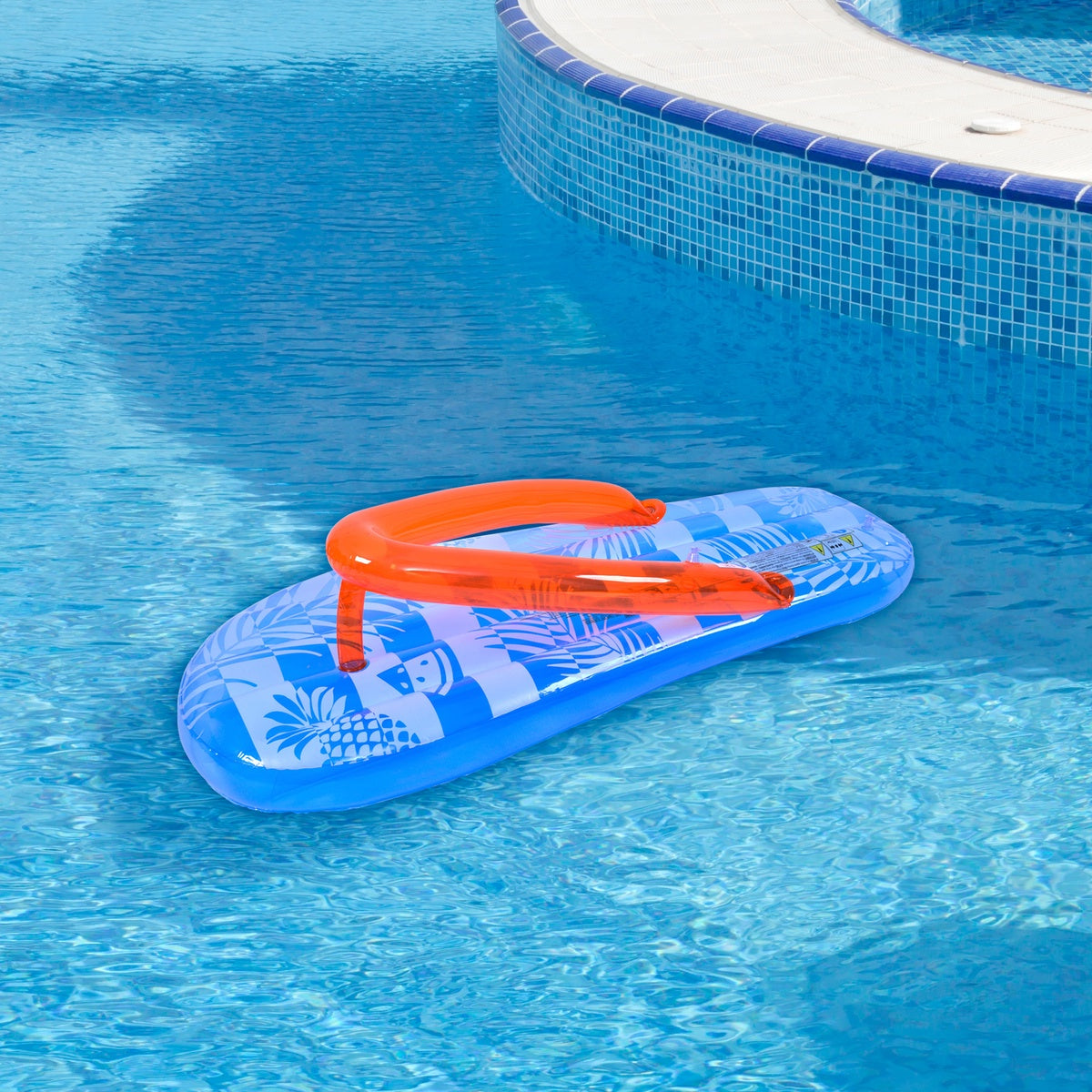  Pool Central 5.75' Inflatable Blue and Orange Jumbo Flip Flop Pool Float - Default Title - Bonton