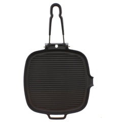 Chasseur 9-Inch Square French Cast Iron Grill With Folding Handle (CI_32722)