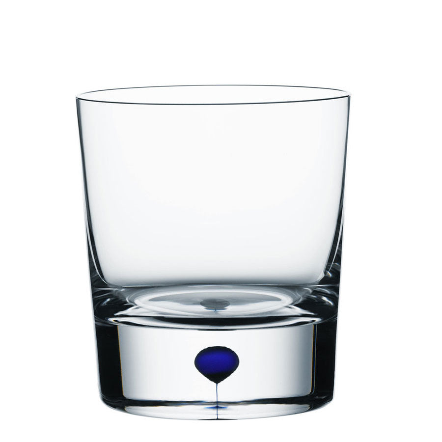  Orrefors Intermezzo Blue Old Fashion/Whiskey Glass - Clear/ Blue Teardrop - Bonton