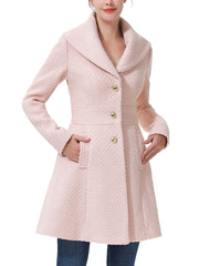 Women's Tia Fit & Flare Boucle Wool Coat