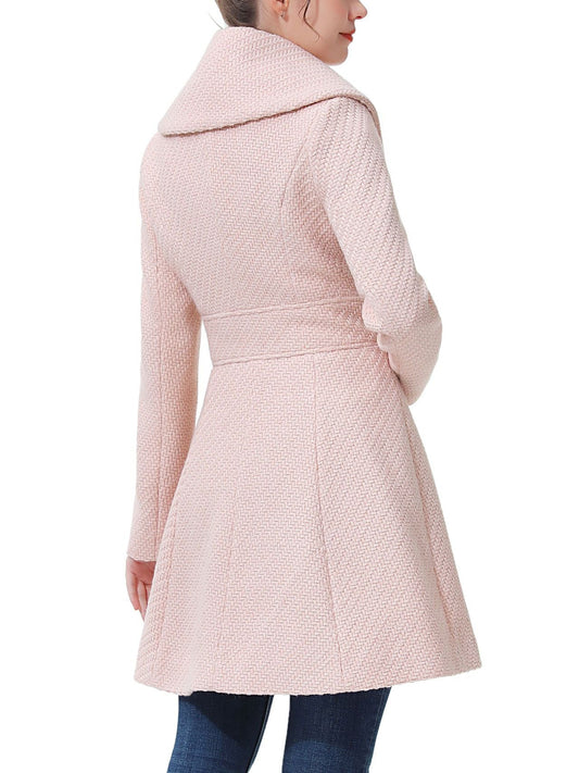 Women's Tia Fit & Flare Boucle Wool Coat