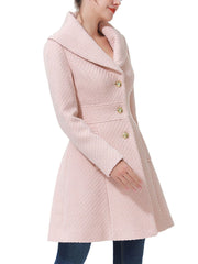 Women's Tia Fit & Flare Boucle Wool Coat