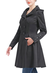 Women's Kayla Water-Resistant Hooded Mid Length Trench Coat