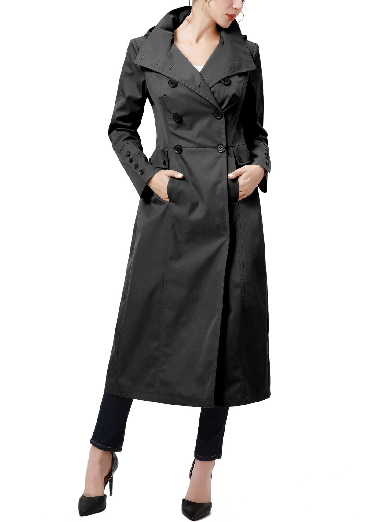  BGSD Women's Kelly Water-Resistant Hooded Maxi Trench Coat - Tan - Bonton