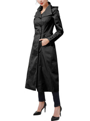 Women's Kelly Water-Resistant Hooded Maxi Trench Coat