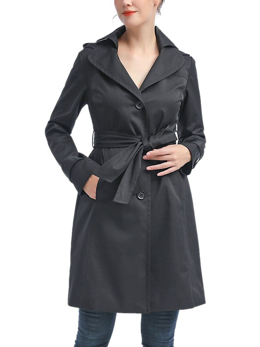 Women's Eva Water-Resistant Hooded Trench Coat