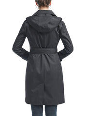 Women's Eva Water-Resistant Hooded Trench Coat