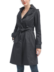 Women's Eva Water-Resistant Hooded Trench Coat