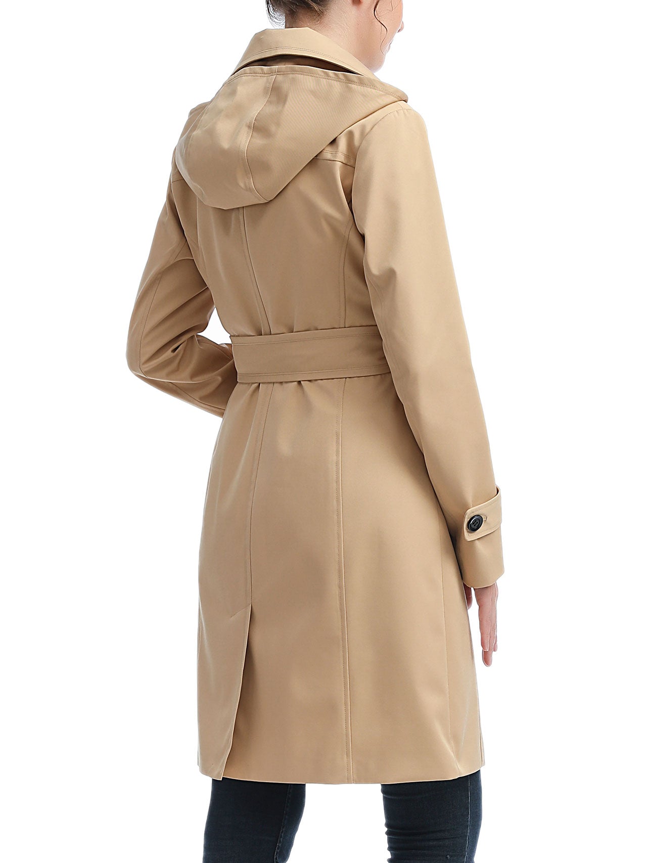  BGSD Women's Eva Water-Resistant Hooded Trench Coat - Tan - Bonton