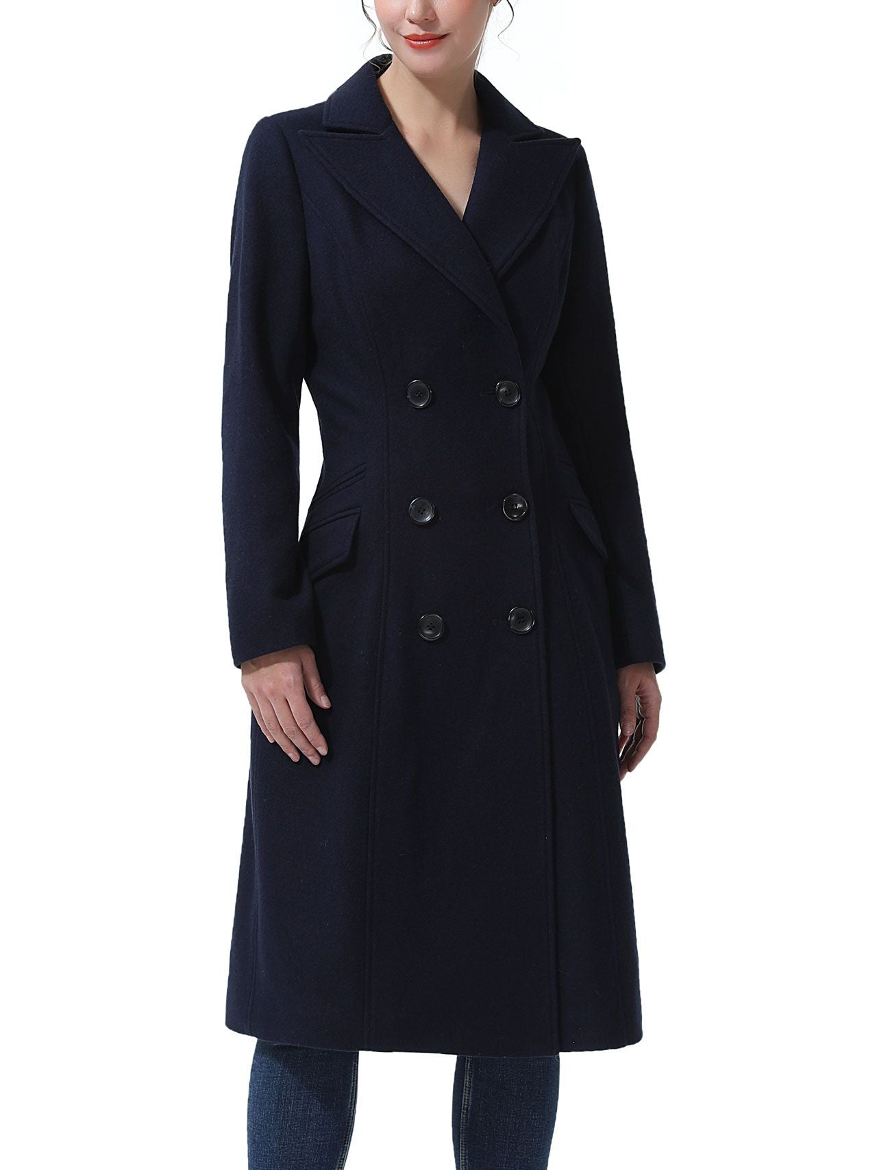  BGSD Women's Bri Long Wool Peacoat - Black - Bonton