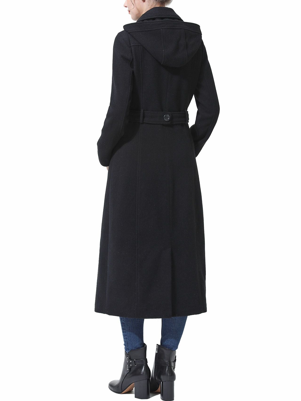  BGSD Women's Lea Hooded Full Length Long Wool Coat - Black - Bonton