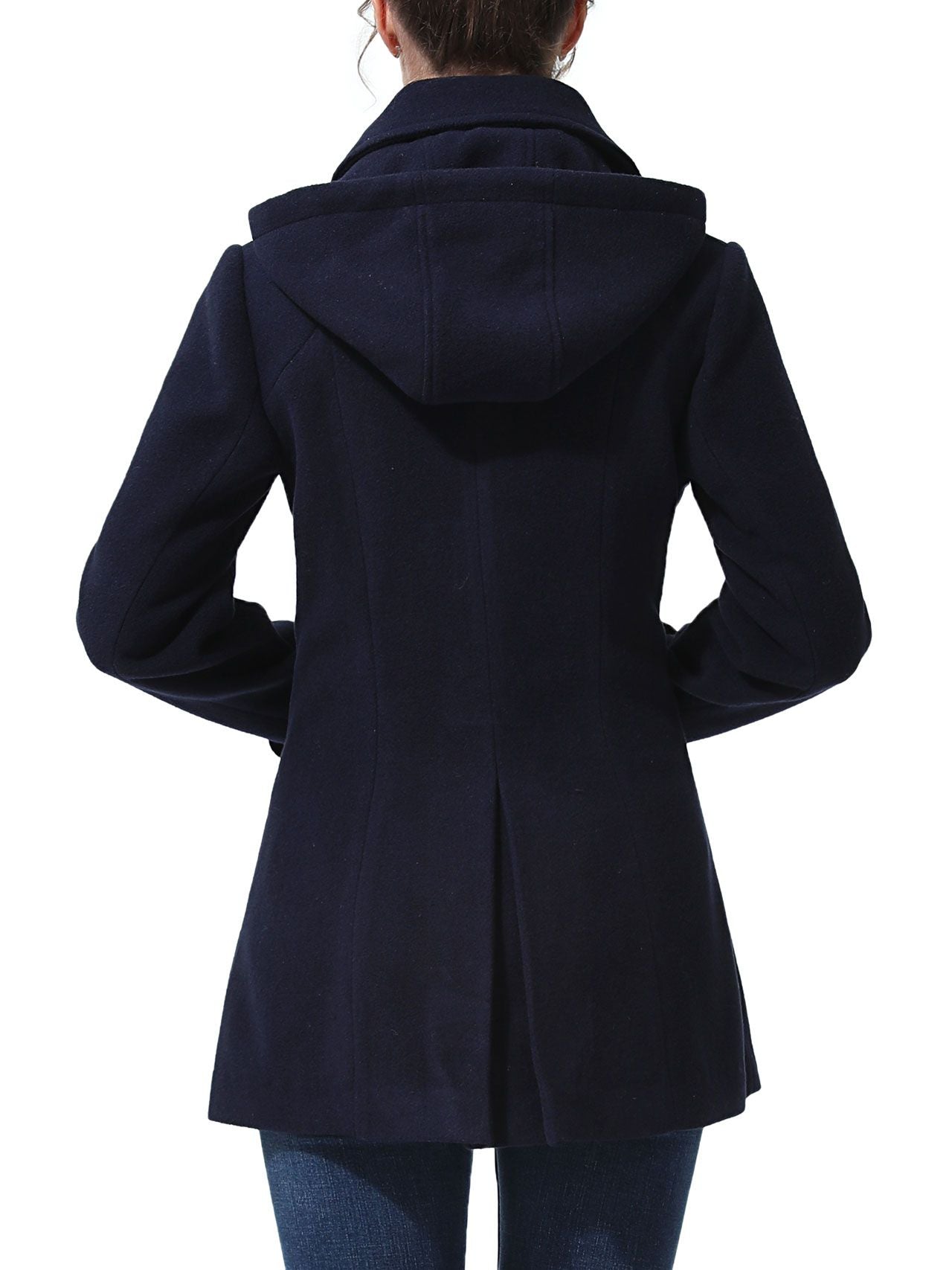  BGSD Women's Luz Hooded Wool Peacoat - Navy - Bonton